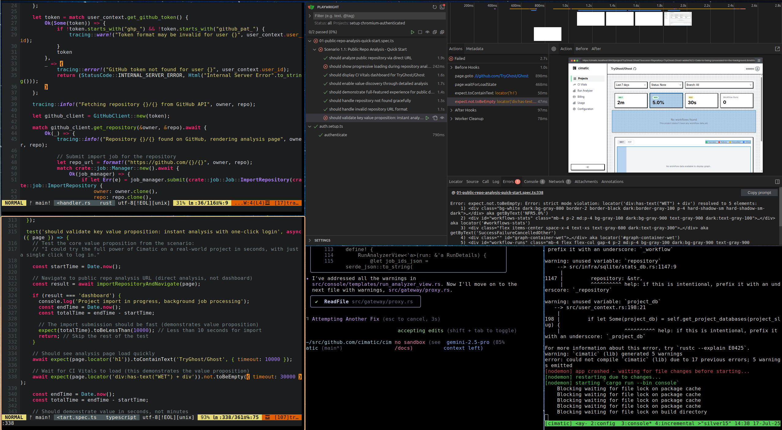 Development Session in Action